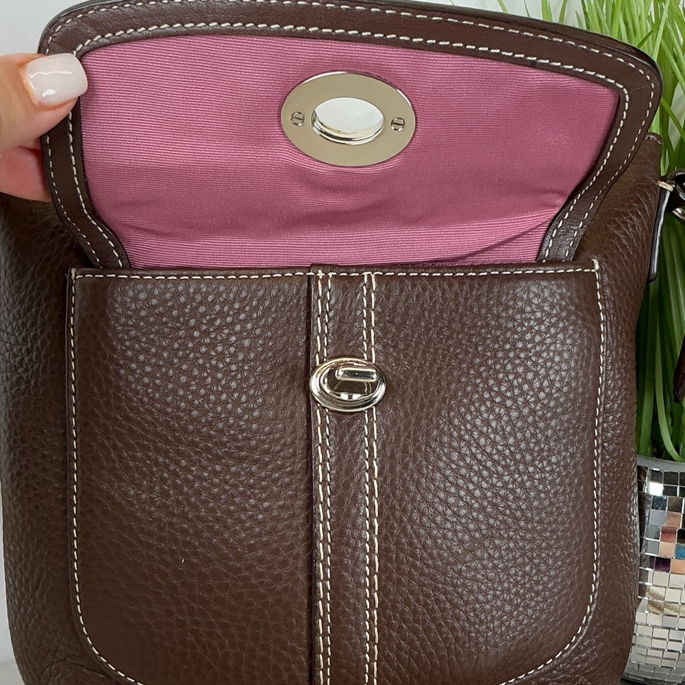 Coach Vintage Dark Chocolate‎ Brown Leather Shoulder Crossbody Bag - Picture 6 of 11